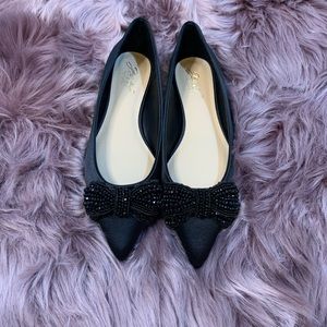 New Black Satin Jewel Evening Flat 8 M